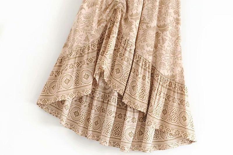 Boho Skirt, Hippie Skirts, Midi Skirt, Brown Floral Lion