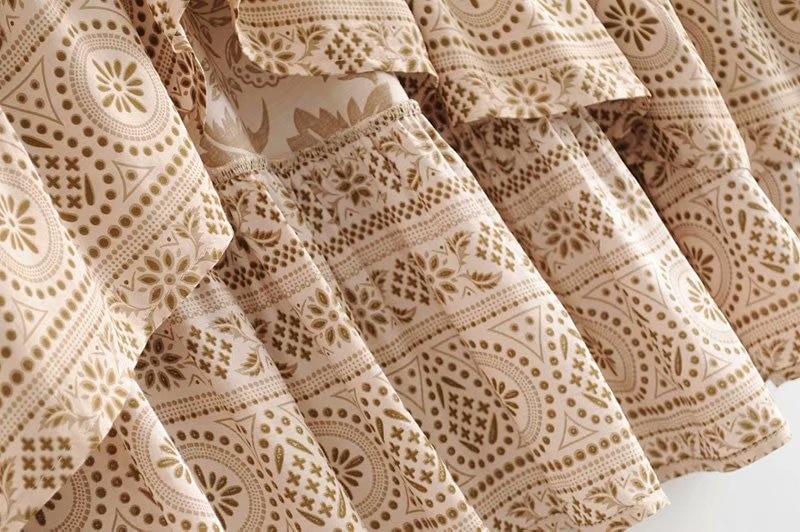 Boho Skirt, Hippie Skirts, Midi Skirt, Brown Floral Lion