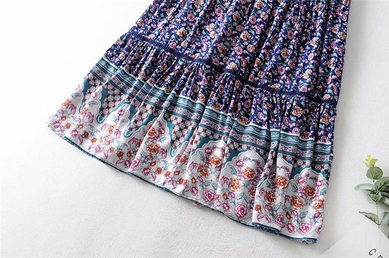 Boho Skirt, Hippie Skirts, Maxi Skirt, Wild Floral Rosa Violet
