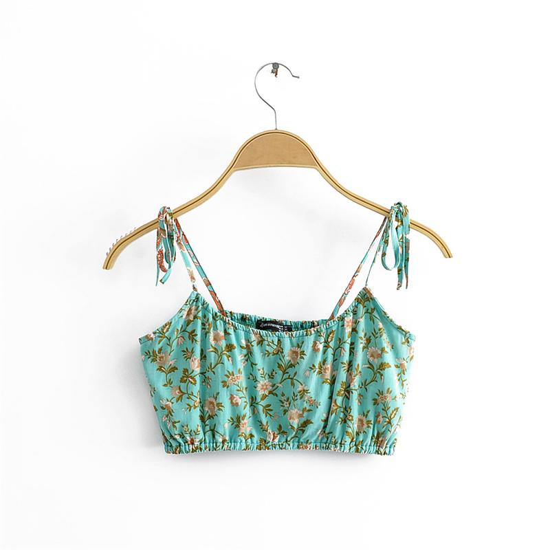 Boho Two Piece Set, Two Piece Skirt Set, Wild Floral in Mint Green