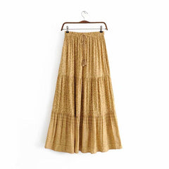 Boho Skirt, Hippie Skirts, Maxi Skirt, Gold Tiger