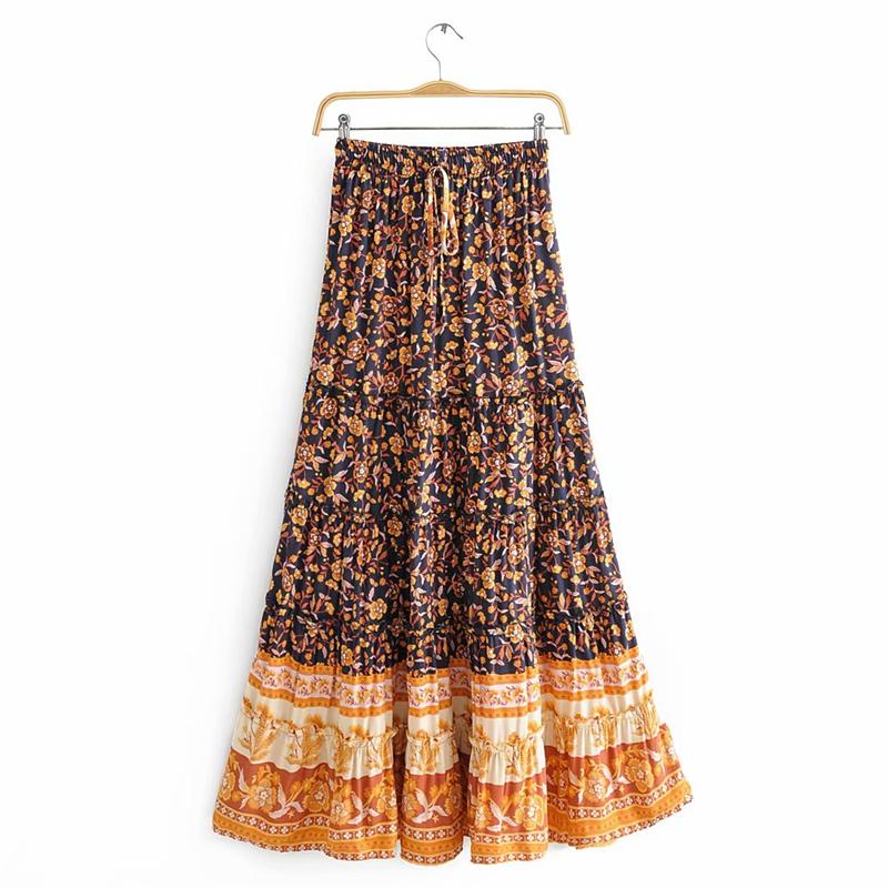 Boho Two Piece Set, Two Piece Skirt Set, Jasmine in Navy