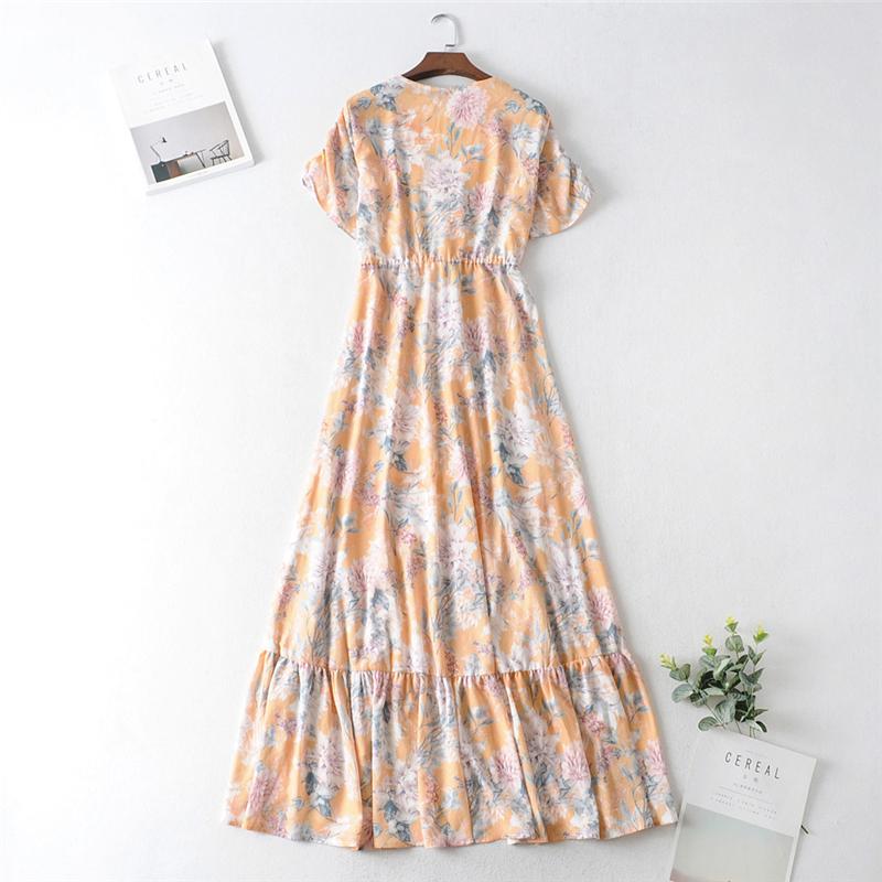 Boho Maxi Dress, Sundress, De Rosa Vintage Orange Orose