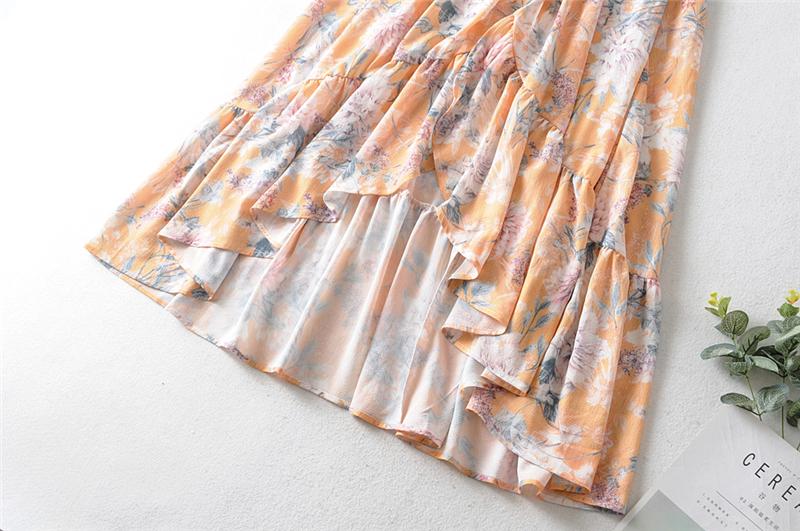 Boho Maxi Dress, Sundress, De Rosa Vintage Orange Orose