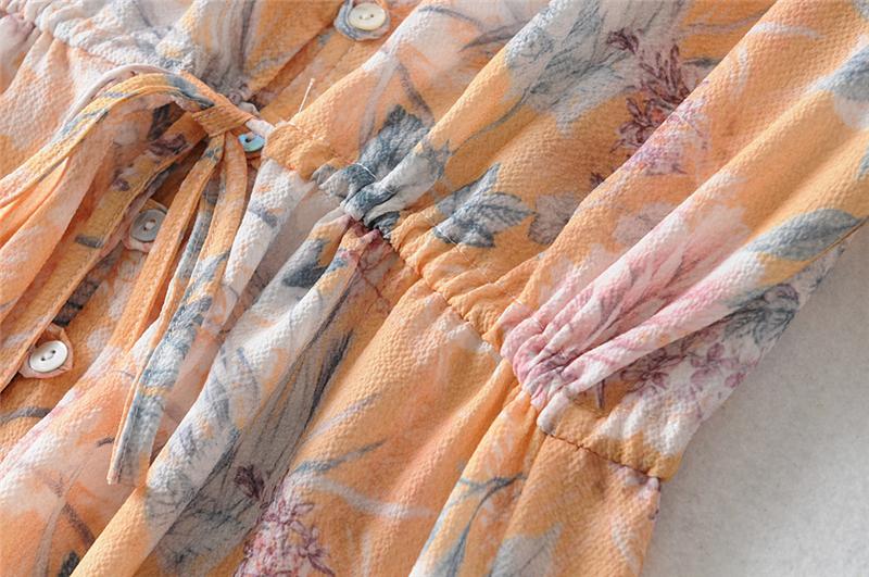 Boho Maxi Dress, Sundress, De Rosa Vintage Orange Orose