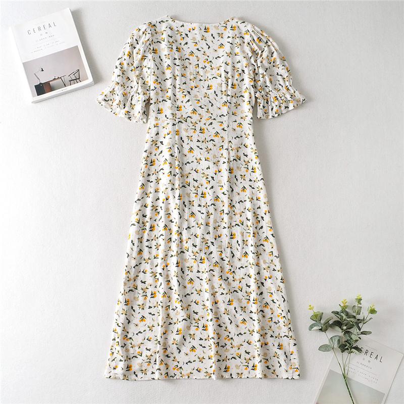 Boho Midi Dress, Sundress, White Flower Child