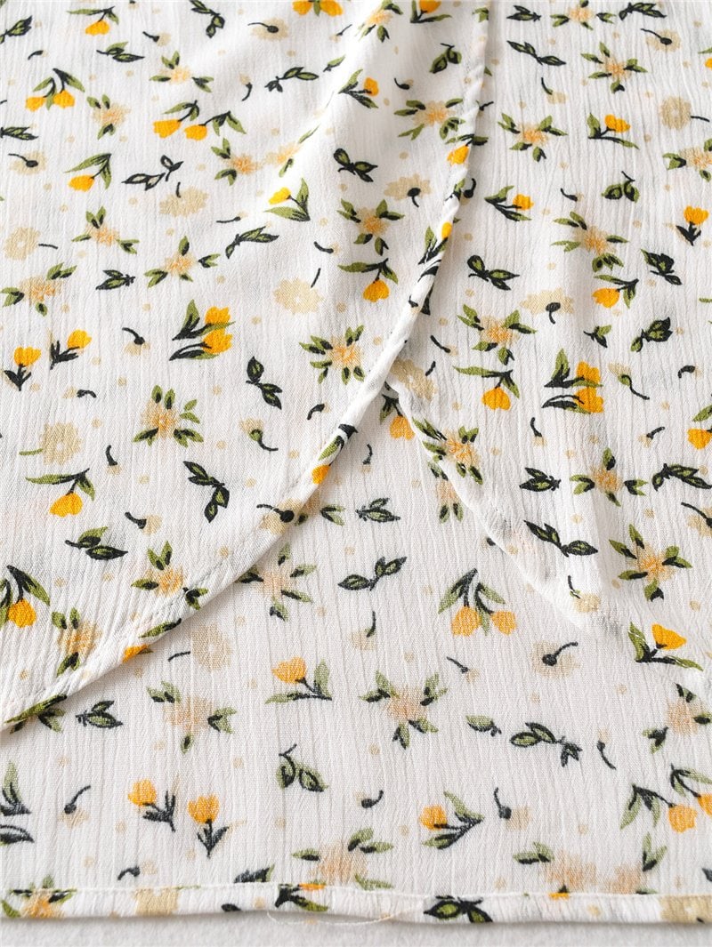 Boho Midi Dress, Sundress, White Flower Child