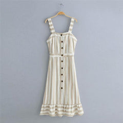Boho Midi Dress, Strappy , Pink Vintage Pleated Polka Dot