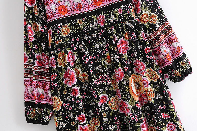 Gown Dress, Boho Maxi Dress, Loose Dress, Black Winter Pink Rosy