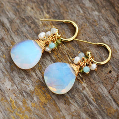 Boho Earrings, Dangle Earrings, Blue Amazonite, Celebrate