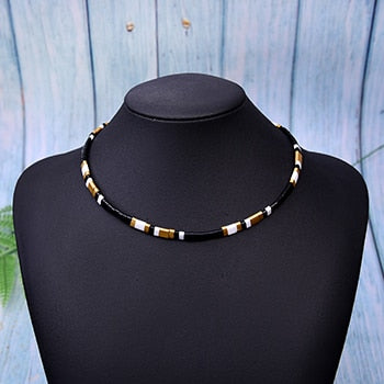 Boho Necklace, Tila Bead Choker, Color of Life