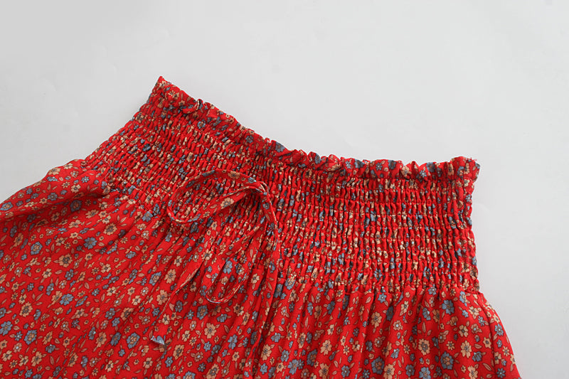Boho Skirt, Hippie Skirts, Maxi Skirt, Red Crimson