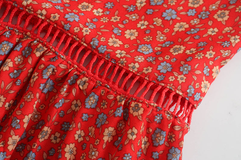 Boho Skirt, Hippie Skirts, Maxi Skirt, Red Crimson
