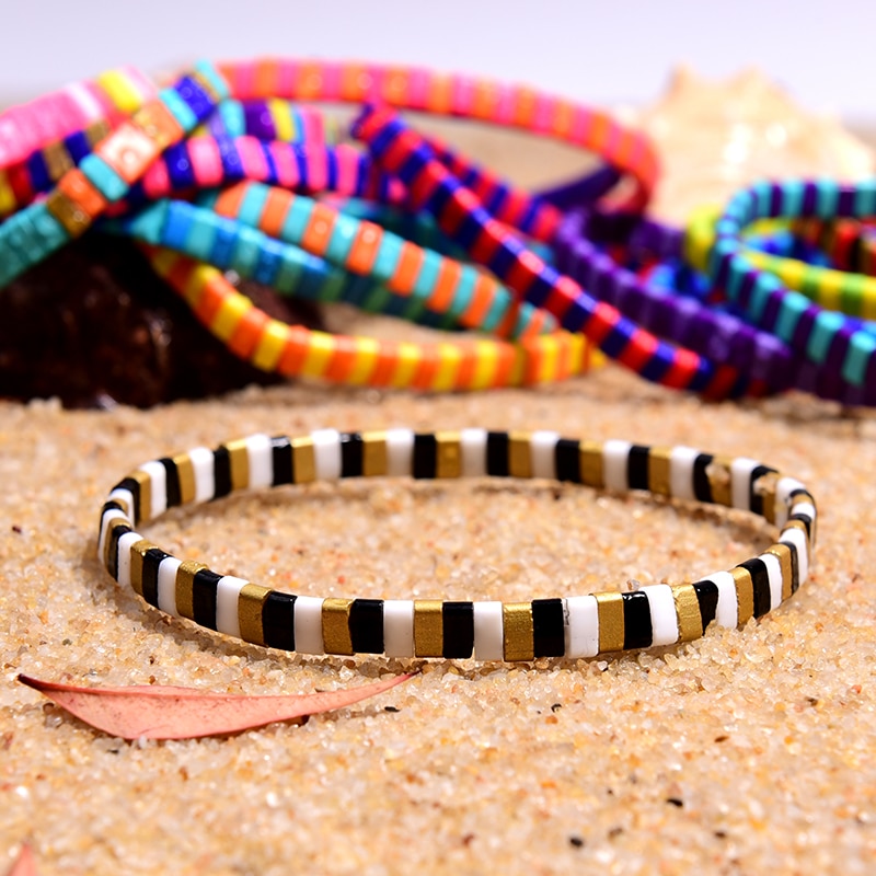 Boho Bracelet, Tila Bead  Bracelet, Colorfull