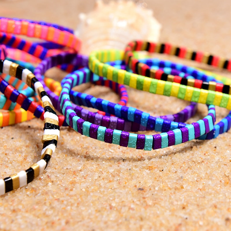Boho Bracelet, Tila Bead  Bracelet, Colorfull