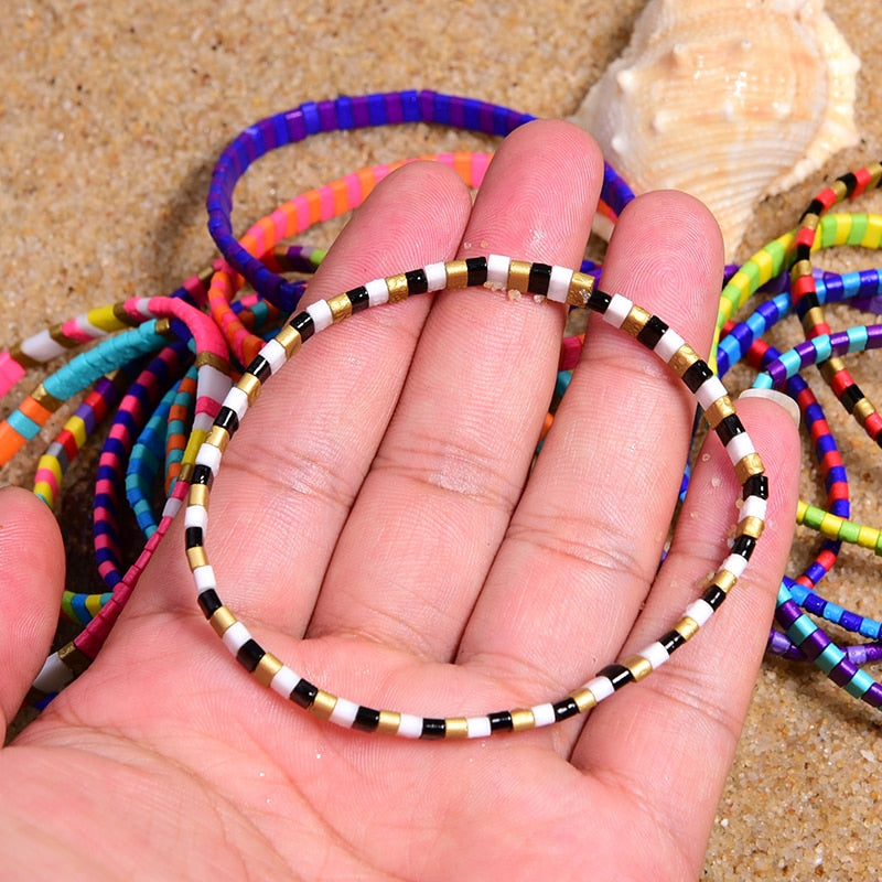 Boho Bracelet, Tila Bead  Bracelet, Colorfull