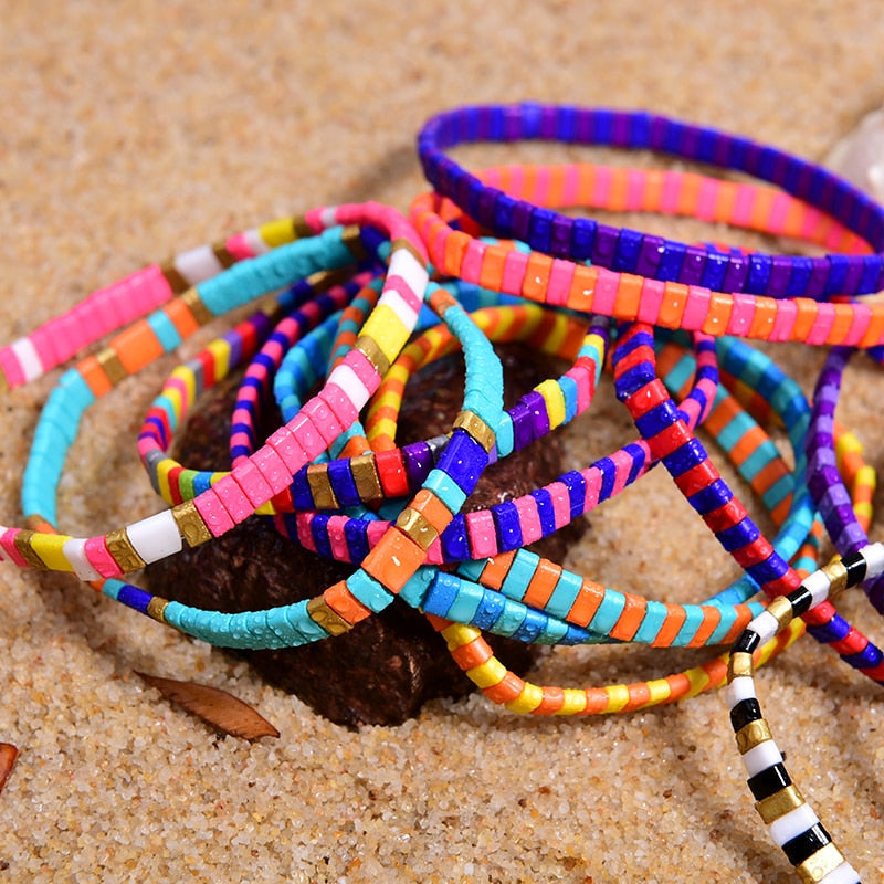 Boho Bracelet, Tila Bead  Bracelet, Colorfull