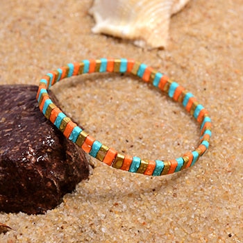 Boho Bracelet, Tila Bead  Bracelet, Colorfull