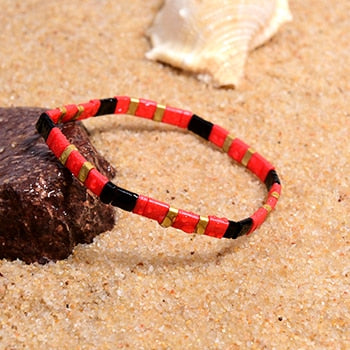 Boho Bracelet, Tila Bead  Bracelet, Colorfull