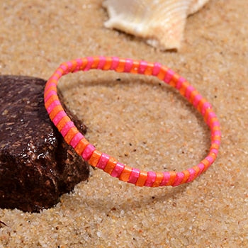 Boho Bracelet, Tila Bead  Bracelet, Colorfull