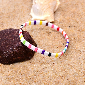 Boho Bracelet, Tila Bead  Bracelet, Colorfull