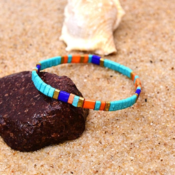 Boho Bracelet, Tila Bead  Bracelet, Colorfull