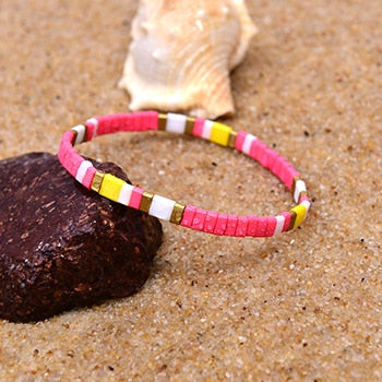 Boho Bracelet, Tila Bead  Bracelet, Colorfull
