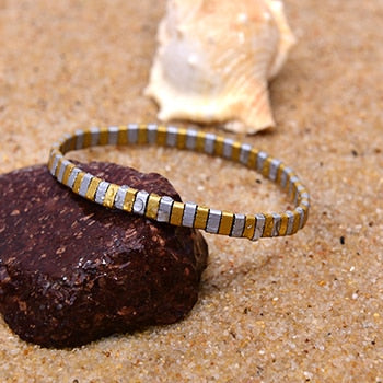 Boho Bracelet, Tila Bead  Bracelet, Colorfull