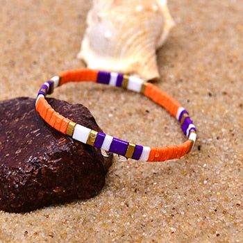 Boho Bracelet, Tila Bead  Bracelet, Colorfull