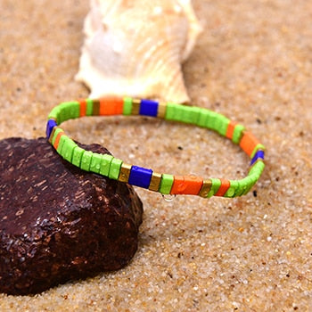 Boho Bracelet, Tila Bead  Bracelet, Colorfull