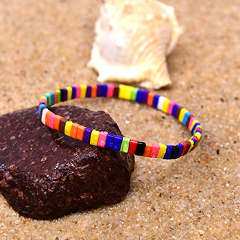 Boho Bracelet, Tila Bead  Bracelet, Colorfull