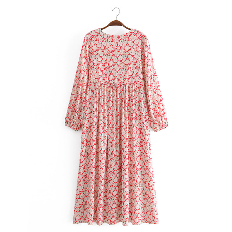 Gown Dress, Boho Maxi Dress, Loose Dress, Winter Gypso in Red