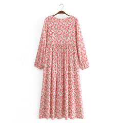 Gown Dress, Boho Maxi Dress, Loose Dress, Winter Gypso in Red