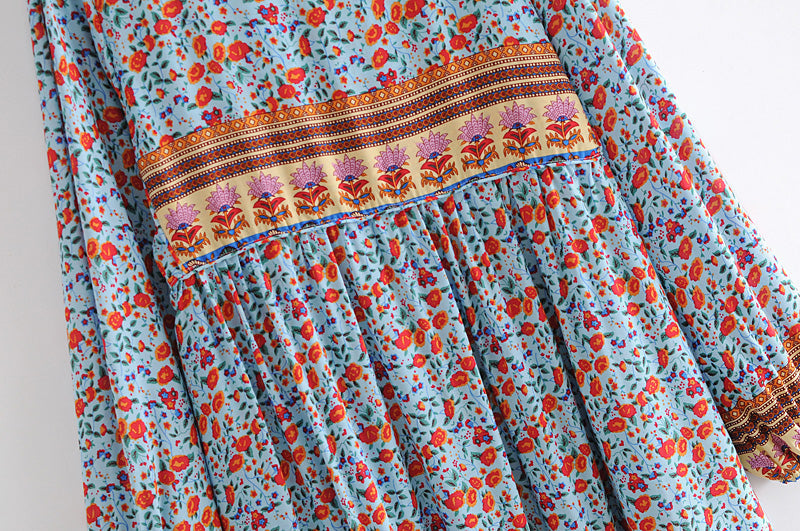 Gown Dress, Boho Maxi Dress, Loose Dress, Winter Gypso in Blue