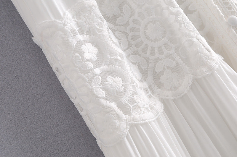 Boho Midi Dress, Embroidered Dress, Victoria White Lace
