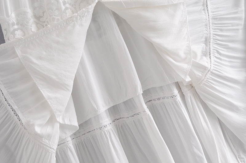 Boho Midi Dress, Embroidered Dress, Victoria White Lace