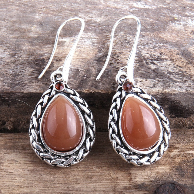 Boho Earrings, RH Dangle Earrings, Black Silver