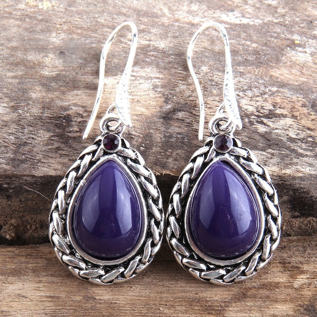 Boho Earrings, RH Dangle Earrings, Black Silver