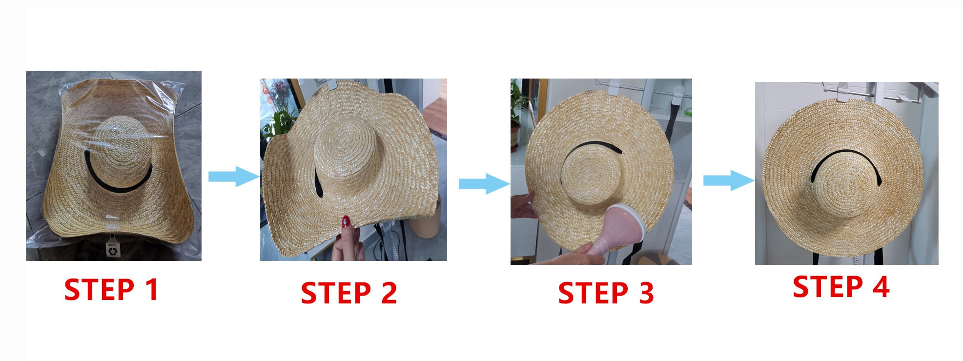 Boho Hat, Sun Hat, Beach Hat, Wide Brim Straw Hat 12, 15 and 18 cm, Black  and White Ribbon