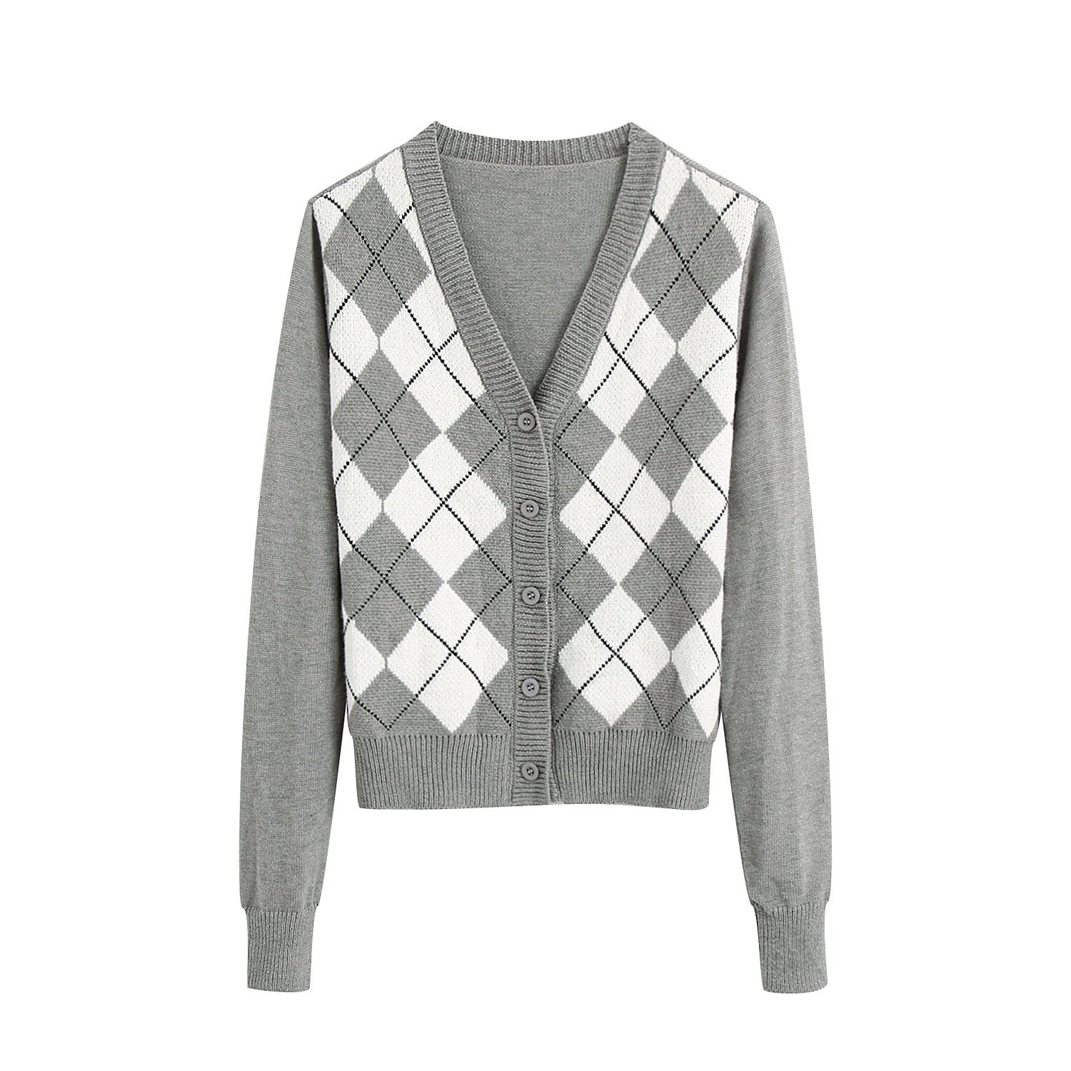Boho Cardigan, Retro Knit Cardigan, Blue Check