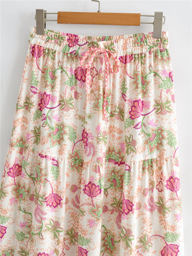 Boho Skirt, Hippie Skirts, Maxi Skirt, Pink India Rose