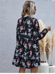 Boho Mini Dress Black Luna Floral Dress
