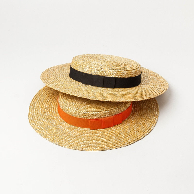 Boho Hat, Sun Hat, Beach Hat, Wide Brim Straw Hat 7 cm, Ellie Black Ribbon