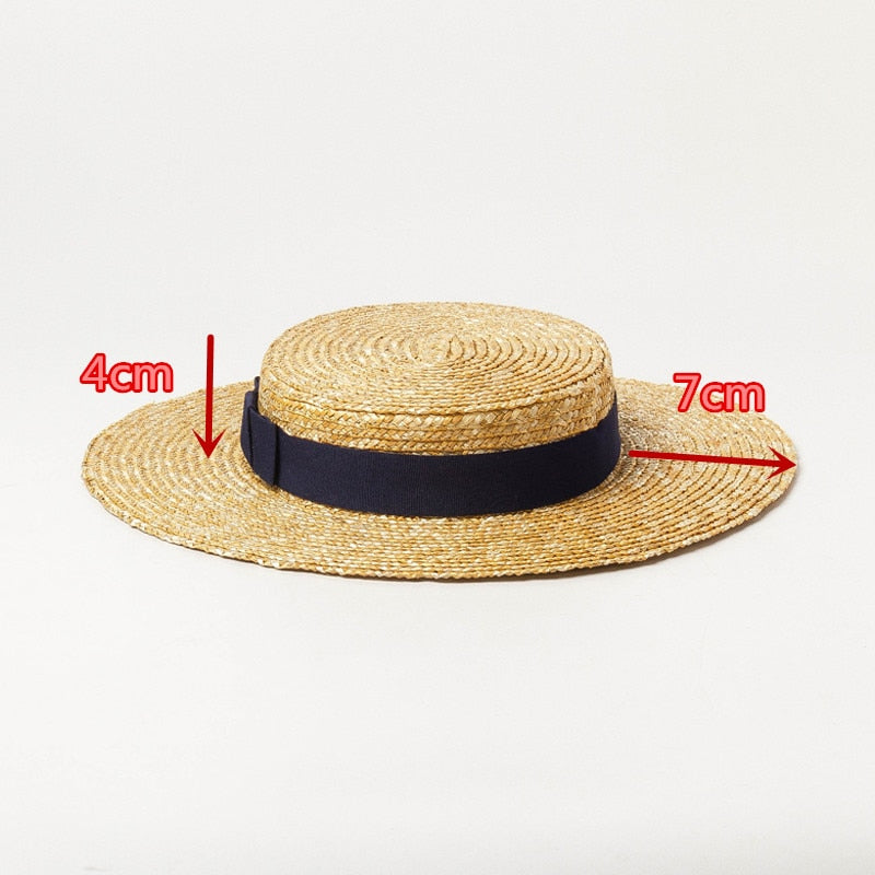 Boho Hat, Sun Hat, Beach Hat, Wide Brim Straw Hat 7 cm, Ellie Black Ribbon
