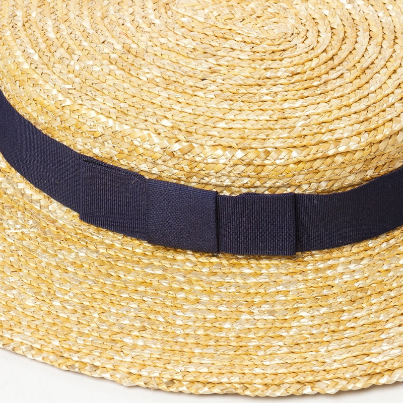 Boho Hat, Sun Hat, Beach Hat, Wide Brim Straw Hat 7 cm, Ellie Black Ribbon