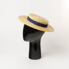Boho Hat, Sun Hat, Beach Hat, Wide Brim Straw Hat 7 cm, Ellie Black Ribbon