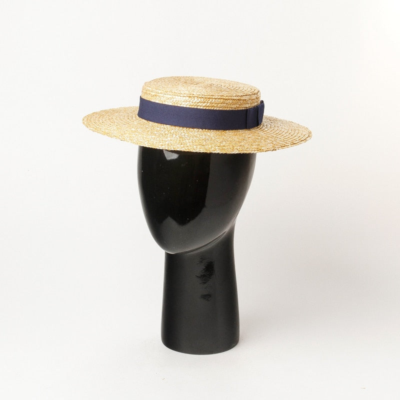 Boho Hat, Sun Hat, Beach Hat, Wide Brim Straw Hat 7 cm, Ellie Black Ribbon