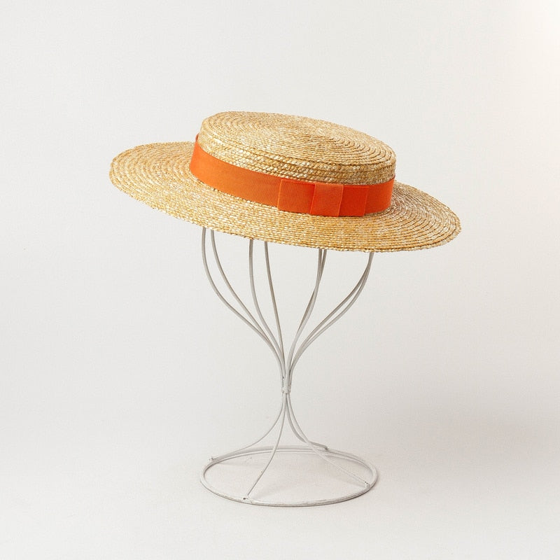 Boho Hat, Sun Hat, Beach Hat, Wide Brim Straw Hat 7 cm, Ellie Black Ribbon