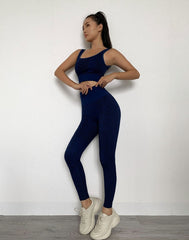 Yoga Set, Yoga Legging, Printed Workout Set Top and Legging, Snake in Navy and Red