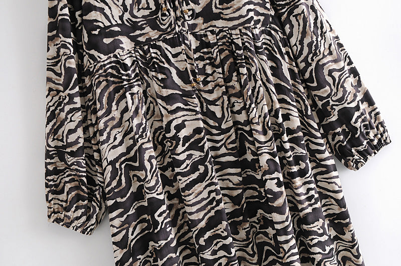 Gown Dress, Boho Maxi Dress, Loose Dress, Black White  Zebra